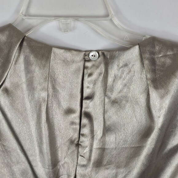 Retro-Futurism Revival Shiny Prom Party Punk Metallic Silver Dress Trina Turk 2 - Picture 5 of 16